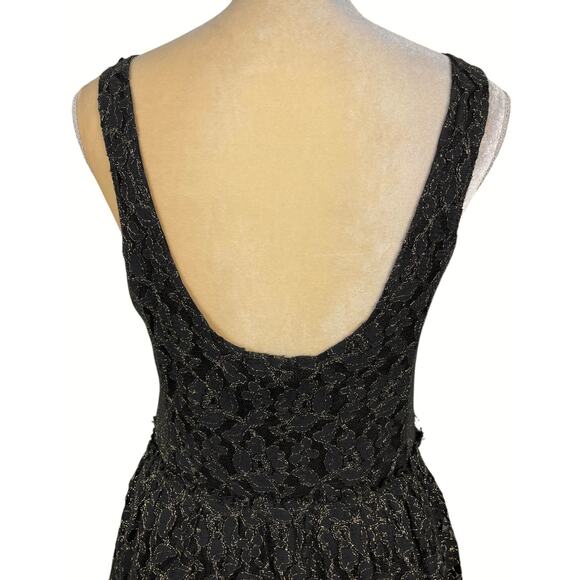 Miss Me Sequin & Lace Party Dress Black & Gold Medium Cowgirl Rodeo Night Out - Picture 6 of 9